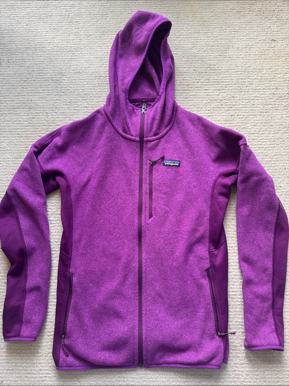 Patagonia Women's Purple Hooded Full-Zip Fleece Utility Jacket